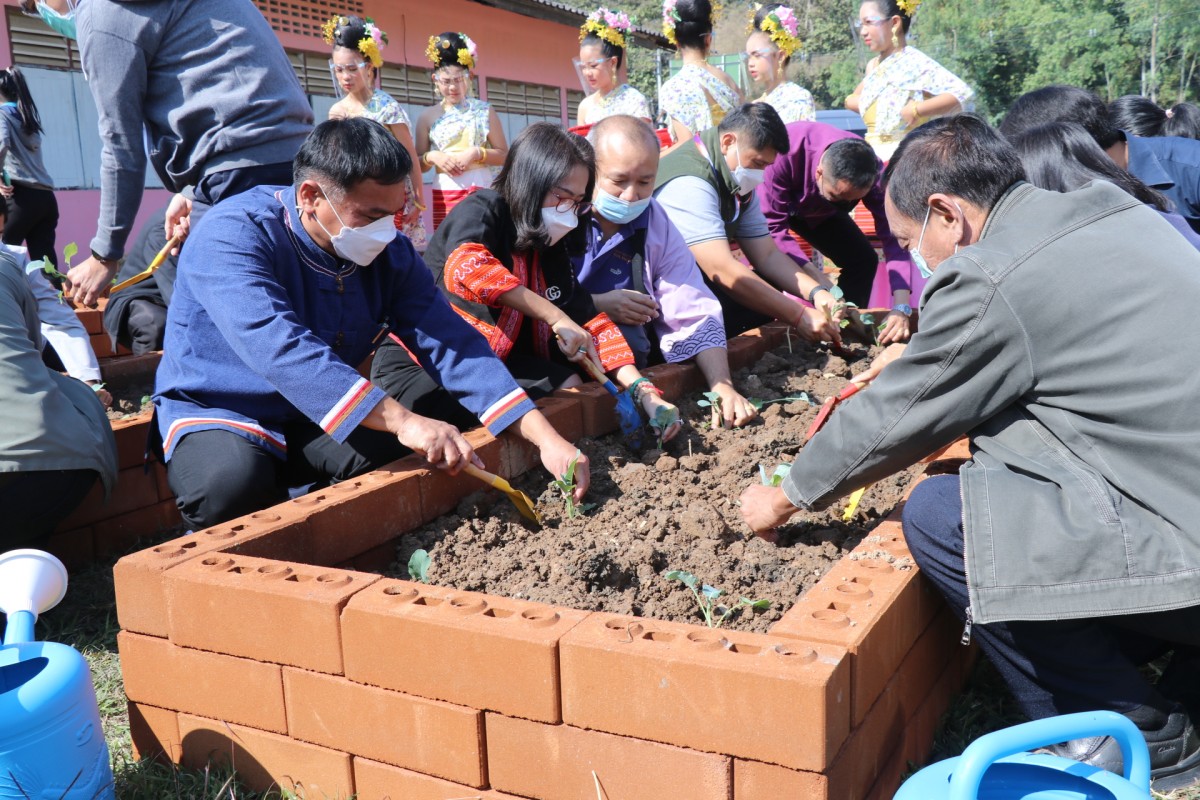 ผู้ช่วยอธิการบดี เชียงราย ร่วมเปิดแปลงปลูกผักปลอดสารในโครงการเชียงรายเมืองเกษตรกร สีเขียว อาหารปลอดภัย ณ โรงเรียนเทศบาล 8 นครเชียงราย