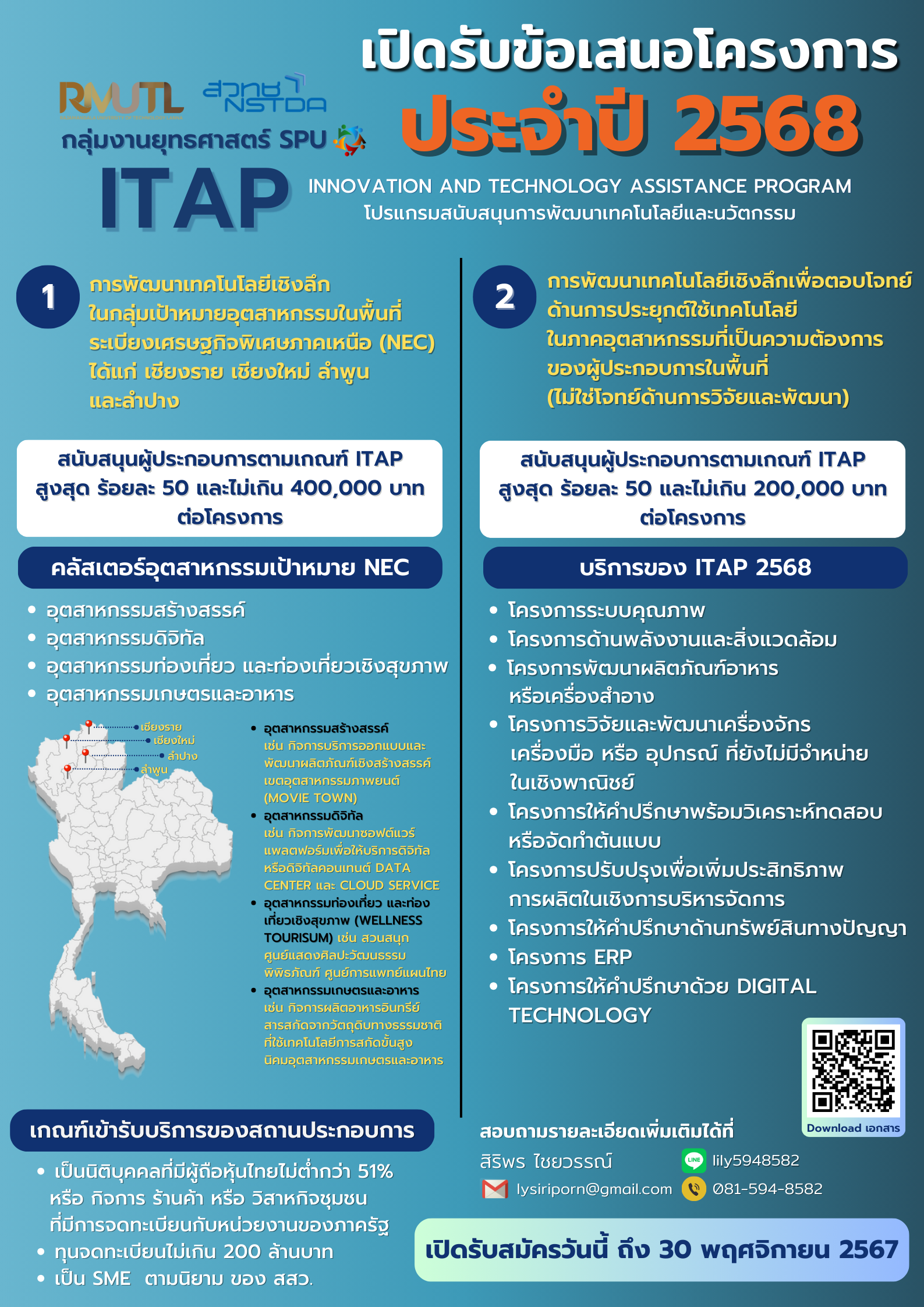 เปิดรับข้อเสนอโครงการ ITAP ประจำปี 2568