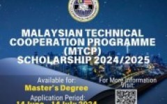 ทุนระดับปริญญาโท Malaysian Technical Cooperation Programme (MTCP) Scholarship