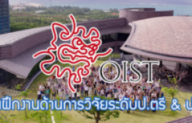 รูปภาพ : OIST Graduate School ให้ทุนนักศึกษาเพื่อฝึกงานด้านการวิจัย ณ Okinawa Institute of Science and Technology Graduate University ประเทศญี่ปุ่น