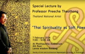 รูปภาพ : เทปบันทึกวิดีโอ...การบรรยายหัวข้อ Thai spirituality as soft power โดย ศาสตราจารย์ปรีชา เถาทอง